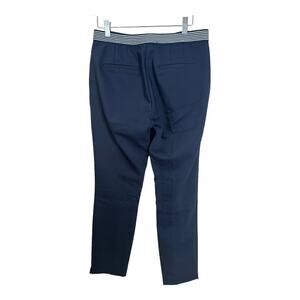 Zara blue white elastic back waist trouser pants medium NWOT